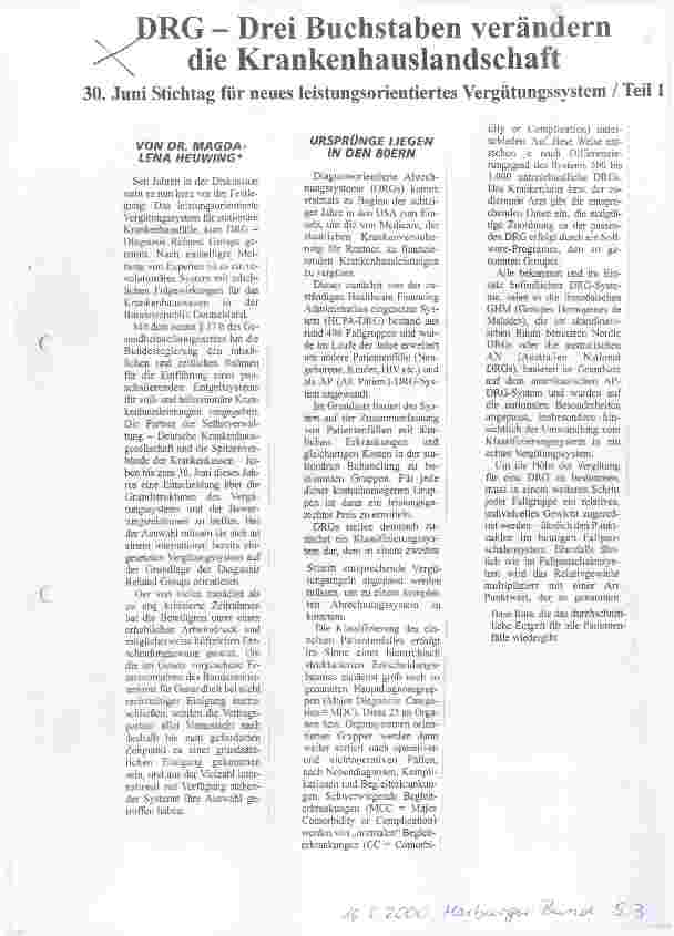 Vorschauseite 1: DRG - Drei Buchstaben verändern die Krankenhauslandschaft Teil 1