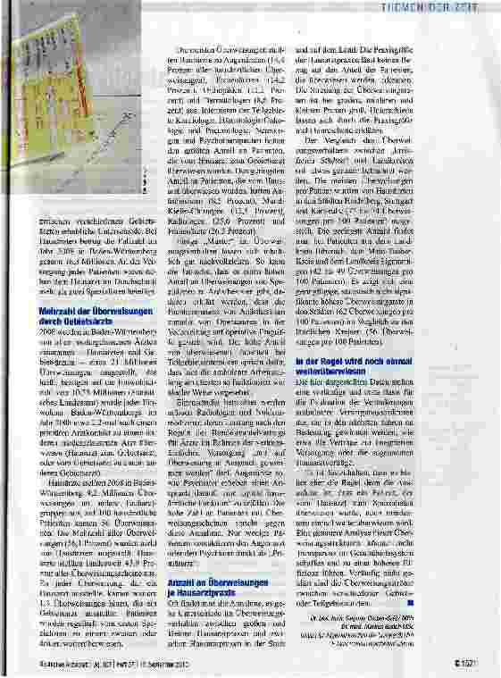 Vorschauseite 2: Fachärzte überweisen häufiger