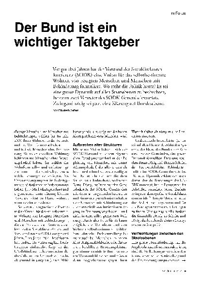 Vorschauseite 1: Der Bund ist ein wichtiger Taktgeber.