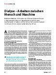 Vorschauseite 1: Dialyse – Arbeiten zwischen Mensch und Maschine