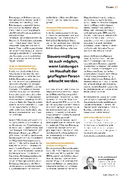 Vorschauseite 2: Steuerermäßigungen für ambulante Pflegeund Betreuungsleistungen