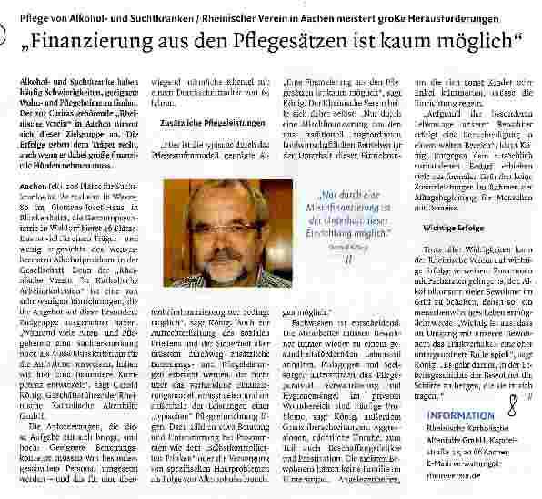 Vorschauseite 1: Finanzierung aus den Pflegesätzen ist kaum möglich