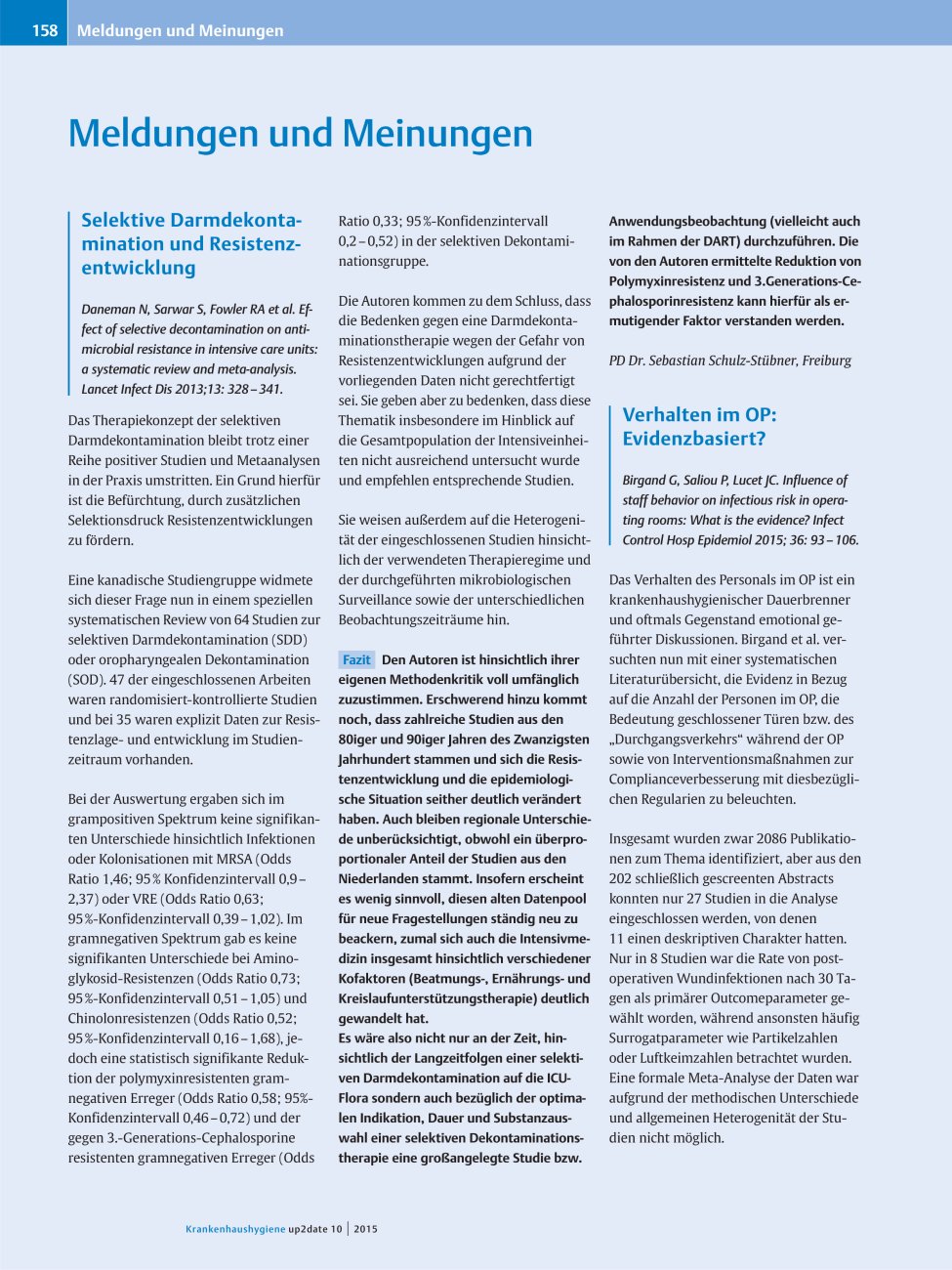 Vorschauseite 1: Verhalten im OP: Evidenzbasiert?