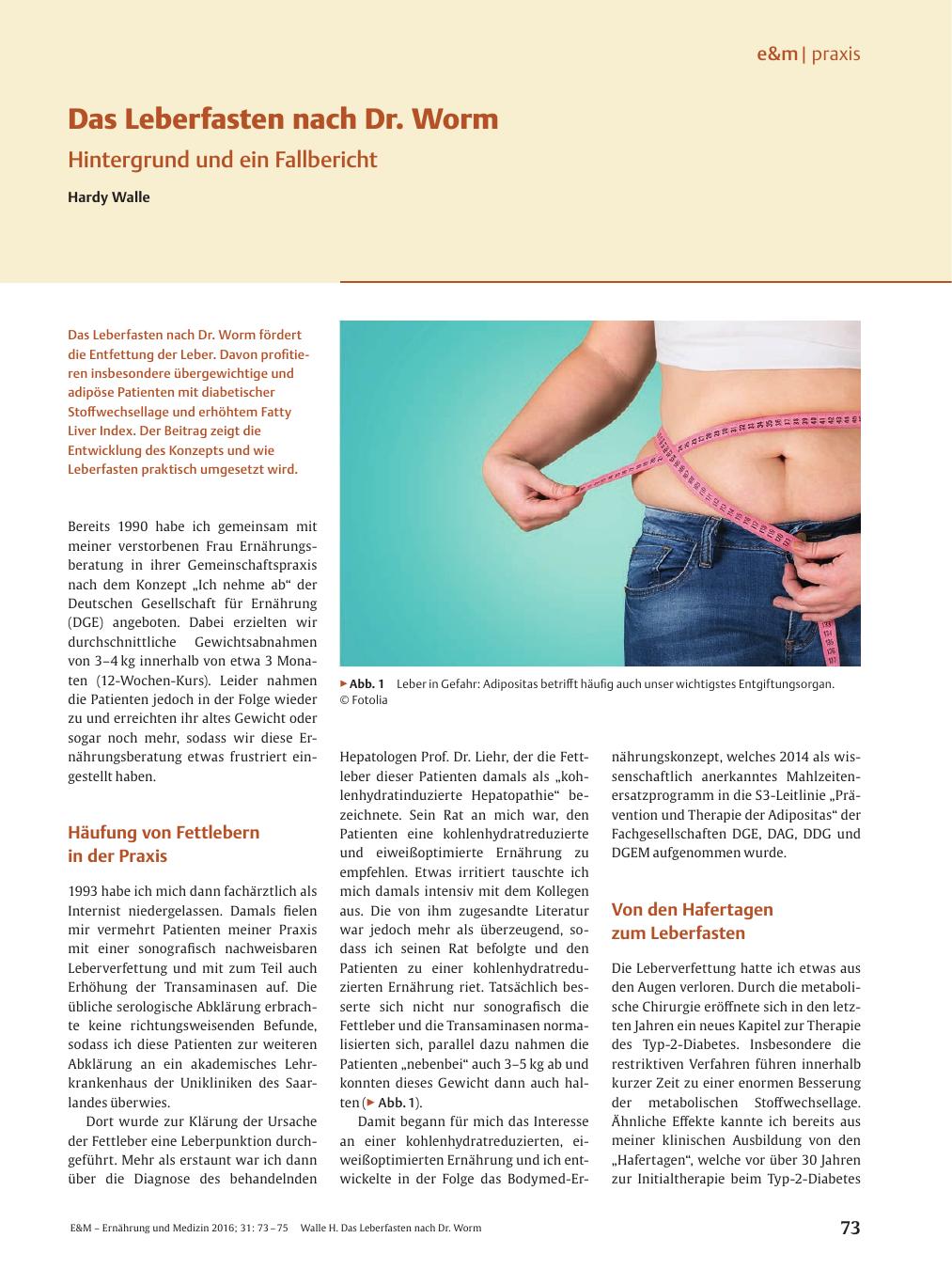 Vorschauseite 1: Das Leberfasten nach Dr. Worm