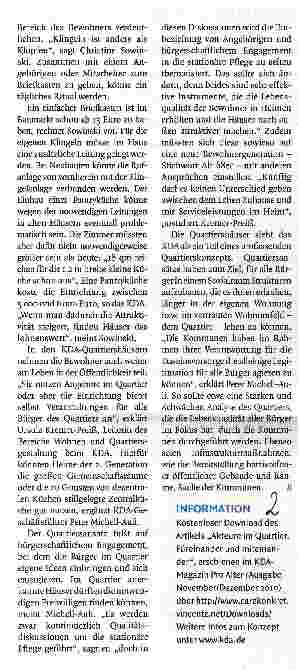 Vorschauseite 2: Heime werden zu Quartiershäusern
