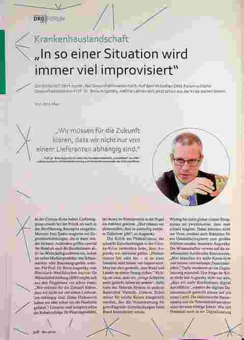 Vorschauseite 1: Krankenhauslandschaft „In so einer Situation wird immer viel improvisiert"