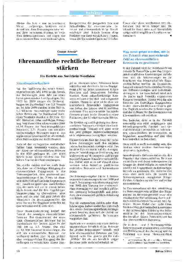 Vorschauseite 1: Ehrenamtliche rechtliche Betreuer stärken