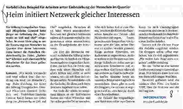 Vorschauseite 1: Heim initiiert Netzwerk gleicher Interessen