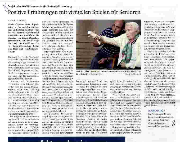 Vorschauseite 1: Positive Erfahrungen mit virtuellen Spielen für Senioren