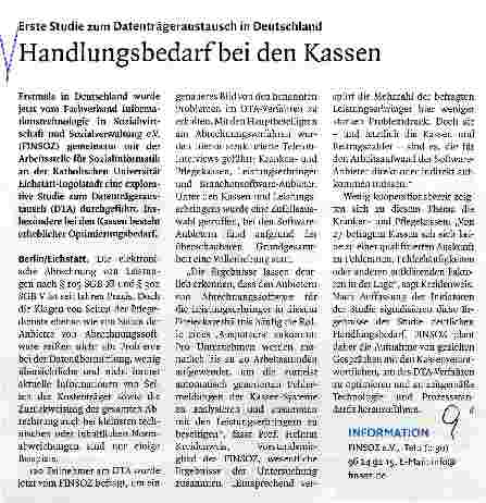 Vorschauseite 1: Handlungsbedarf bei den Kassen
