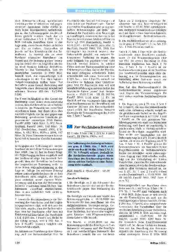 Vorschauseite 1: Zur Rechtsbeschwerde