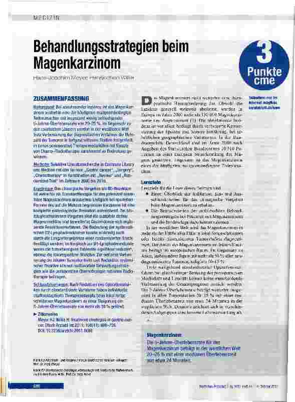 Vorschauseite 1: Behandlungsstrategien beim Magenkarzinom