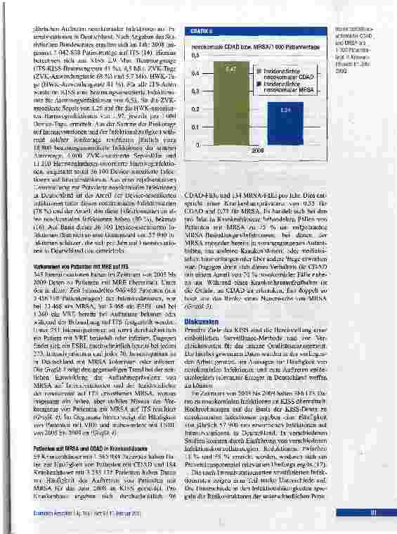 Vorschauseite 5: ORIGINALARBEITNosokomiale Infektionen und multiresistente Erreger in Deutschland