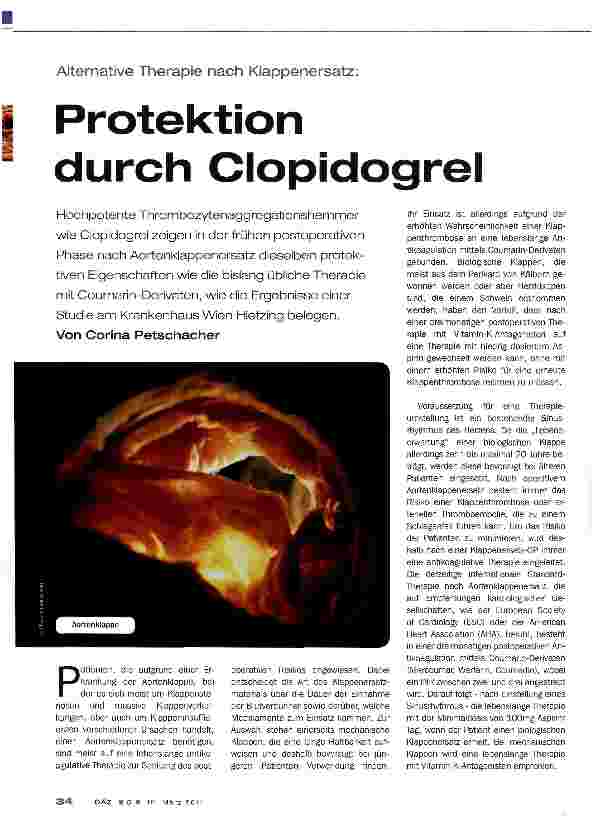 Vorschauseite 1: Protektion durch Clopidogrel