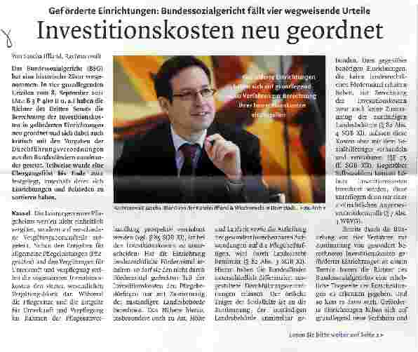Vorschauseite 1: Investitionskosten neu geordnet