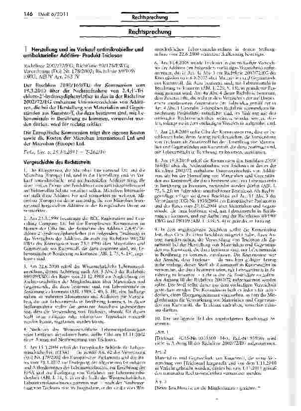 Vorschauseite 1: Herstellung und im Verkauf antimikrobieller und antibakterieller Additive- Produkt Triclosan