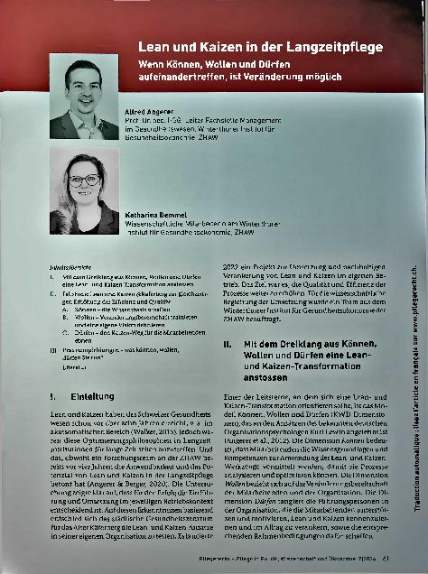 Vorschauseite 1: Lean und Kaizen in der Langzeitpflege: Wenn Können, Wollen und Dürfen aufeinandertreffen, ist Veränderung möglich.