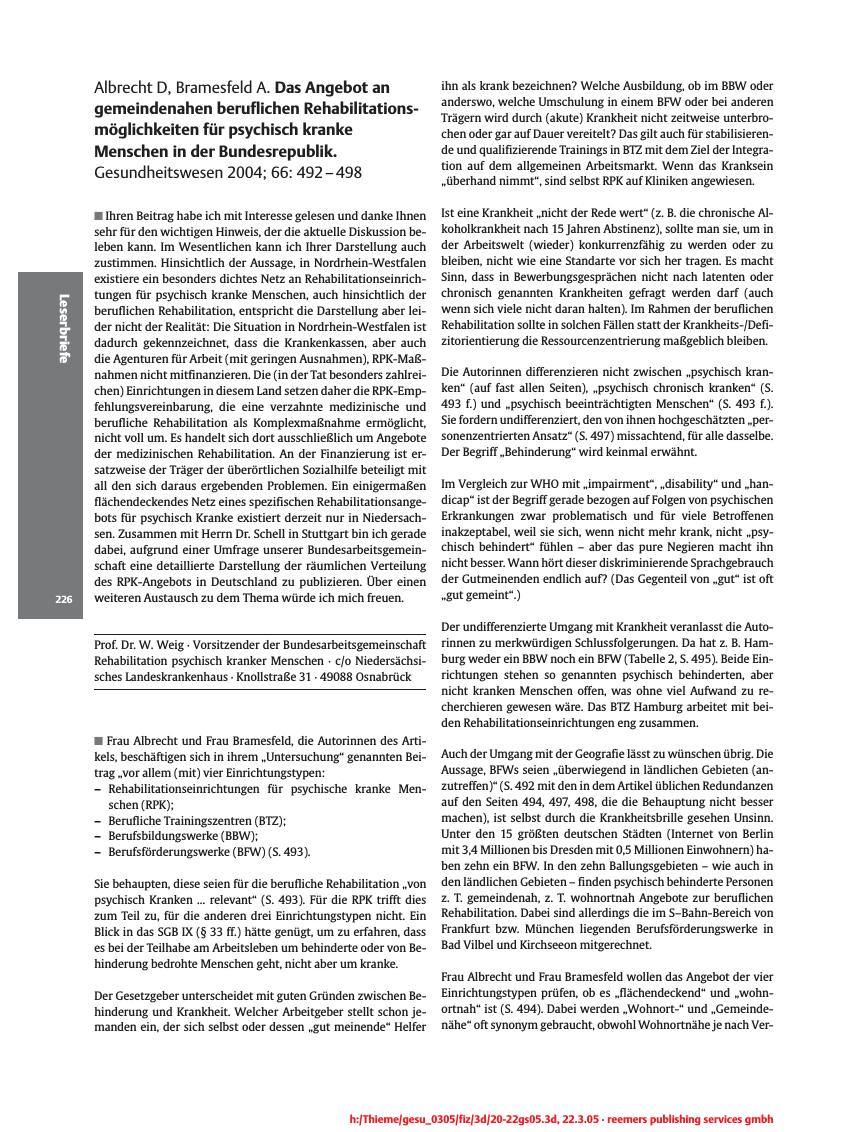 Vorschauseite 1: Leserbrief