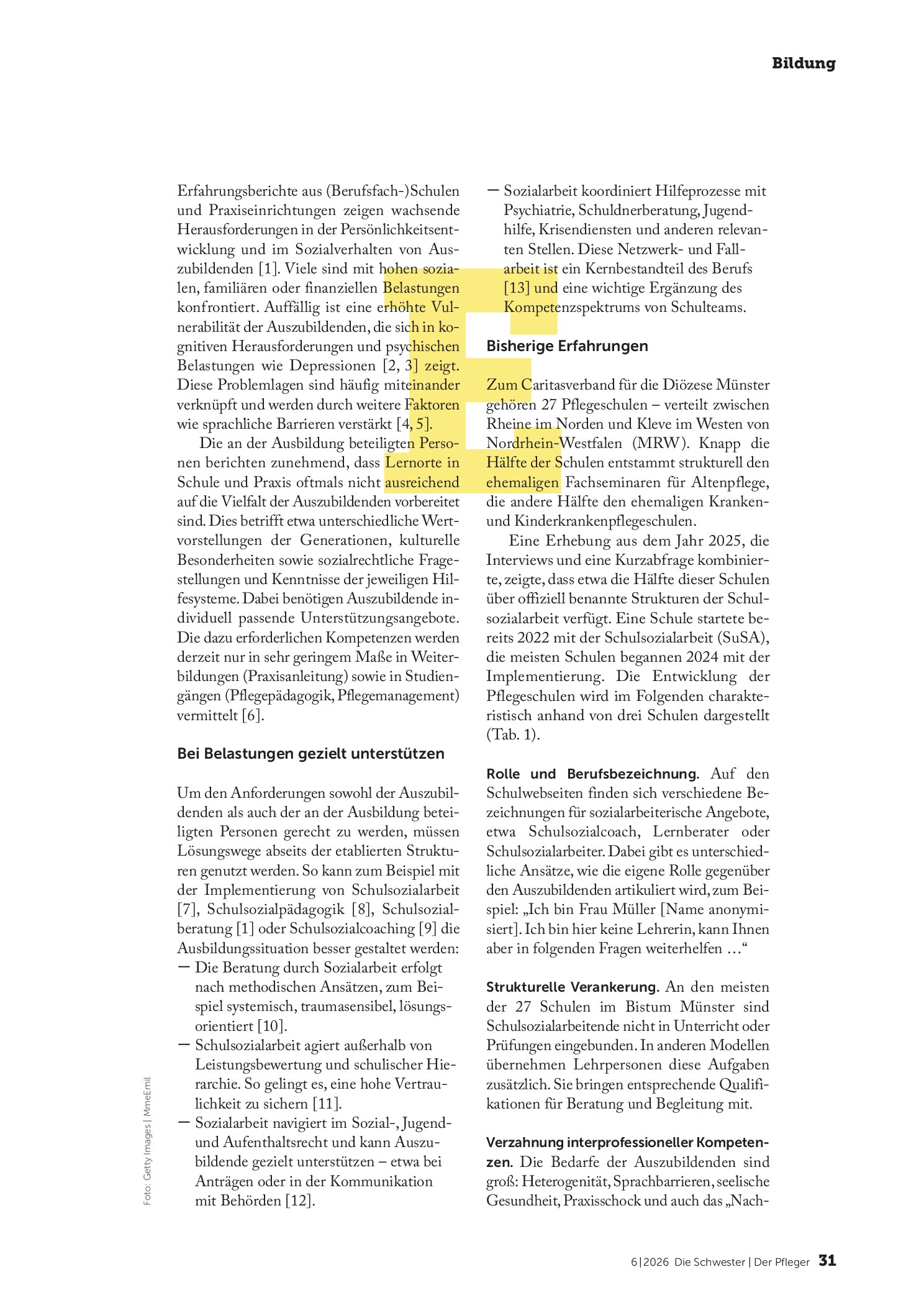 Vorschauseite 2: Hilfe außerhalb von Noten und Hierarchie
