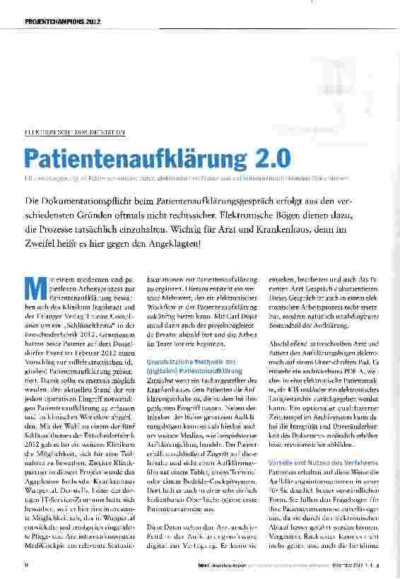 Vorschauseite 1: Patientenaufklärung 2.0