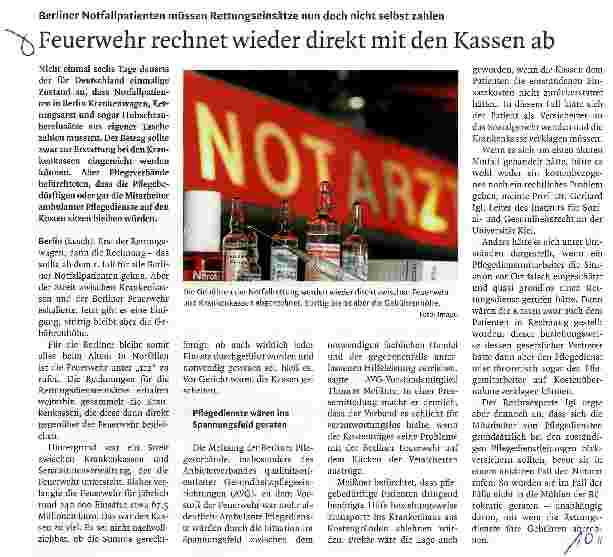 Vorschauseite 1: Feuerwehr rechnet wieder direkt mit den Kassen ab