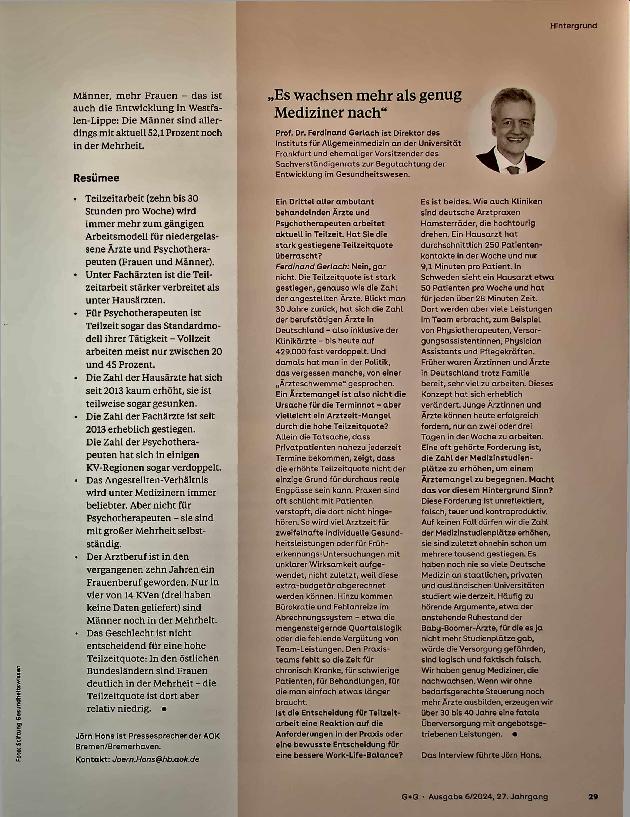 Vorschauseite 6: Medizin in der Teilzeitfalle