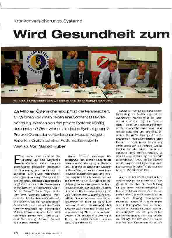 Vorschauseite 1: Wird Gesundheit zum Luxus?