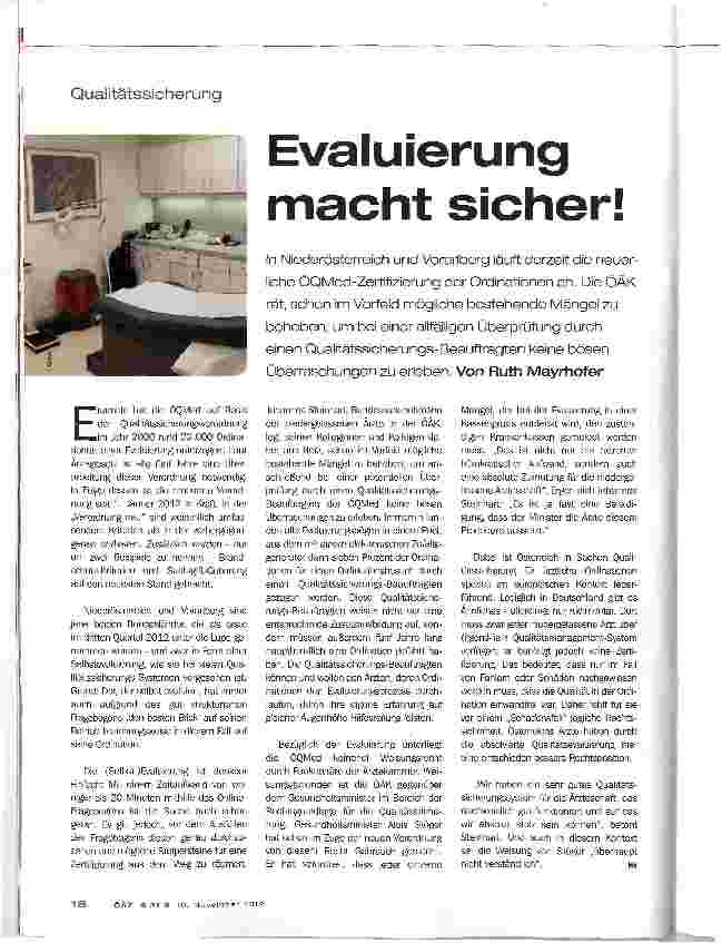 Vorschauseite 1: Evaluierung macht sicher!