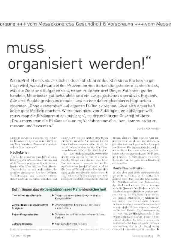 Vorschauseite 2: Risikoarmmut muss organisiert werden!