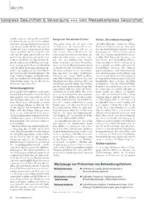 Vorschauseite 3: Risikoarmmut muss organisiert werden!