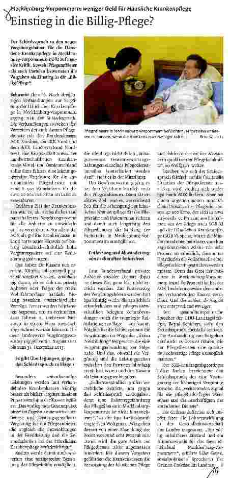 Vorschauseite 1: Einstieg in die Billig-Pflege?