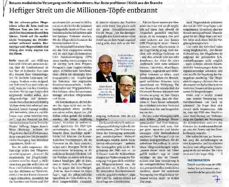 Vorschauseite 1: Heftiger Streit um die Millionen-Töpfe entbrannt