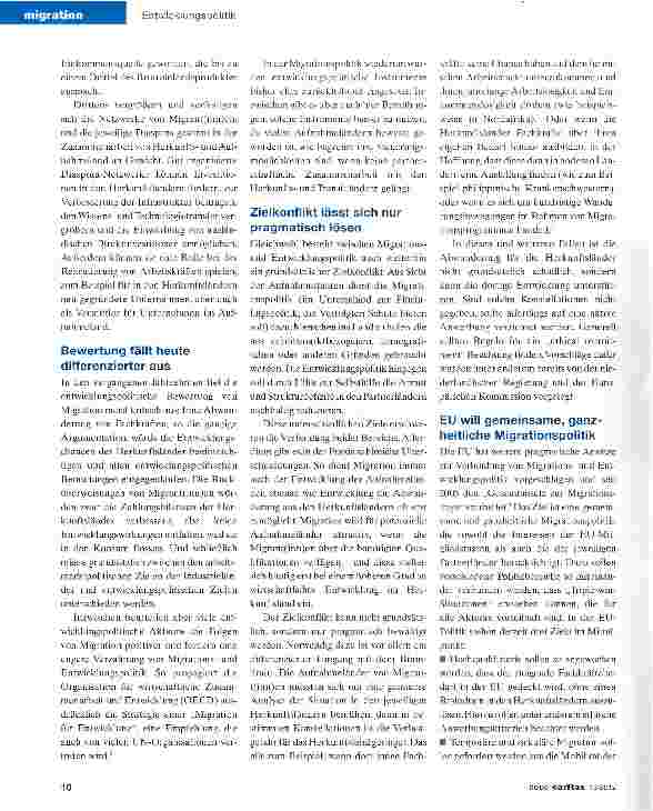 Vorschauseite 2: Migration und Entwicklung: Gegensätze ziehen sich an