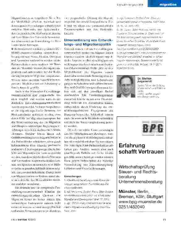 Vorschauseite 3: Migration und Entwicklung: Gegensätze ziehen sich an