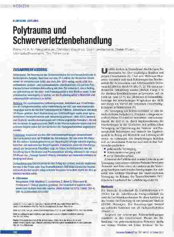 Vorschauseite 1: Polytrauma und Schwerverletztenbehandlung