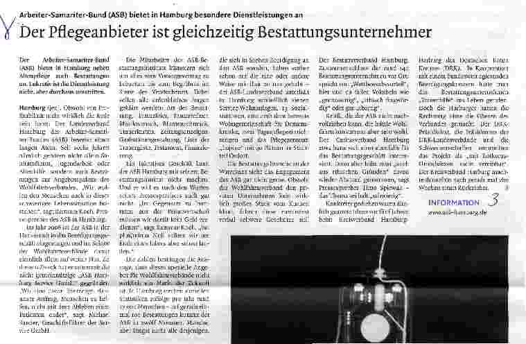 Vorschauseite 1: Der Pflegeanbieter ist gleichzeitig Bestattungsunternehmer