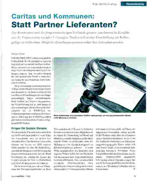 Vorschauseite 1: Caritas und Kommunen: Statt Partner Lieferanten?