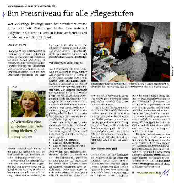 Vorschauseite 1: Ein Preisniveau für alle Pflegestufen