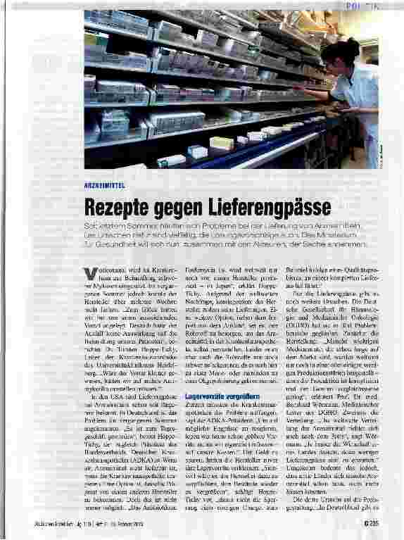 Vorschauseite 1: Rezepte gegen Lieferengpässe