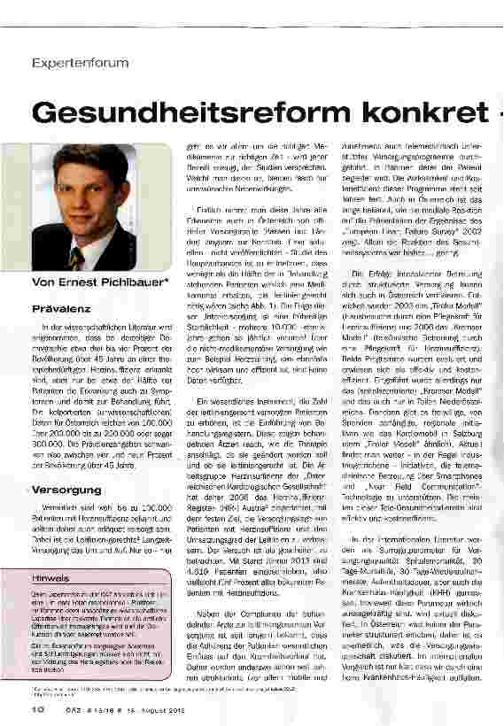 Vorschauseite 1: Gesundheitsreform konkret am Beispiel Herzinsuffizienz