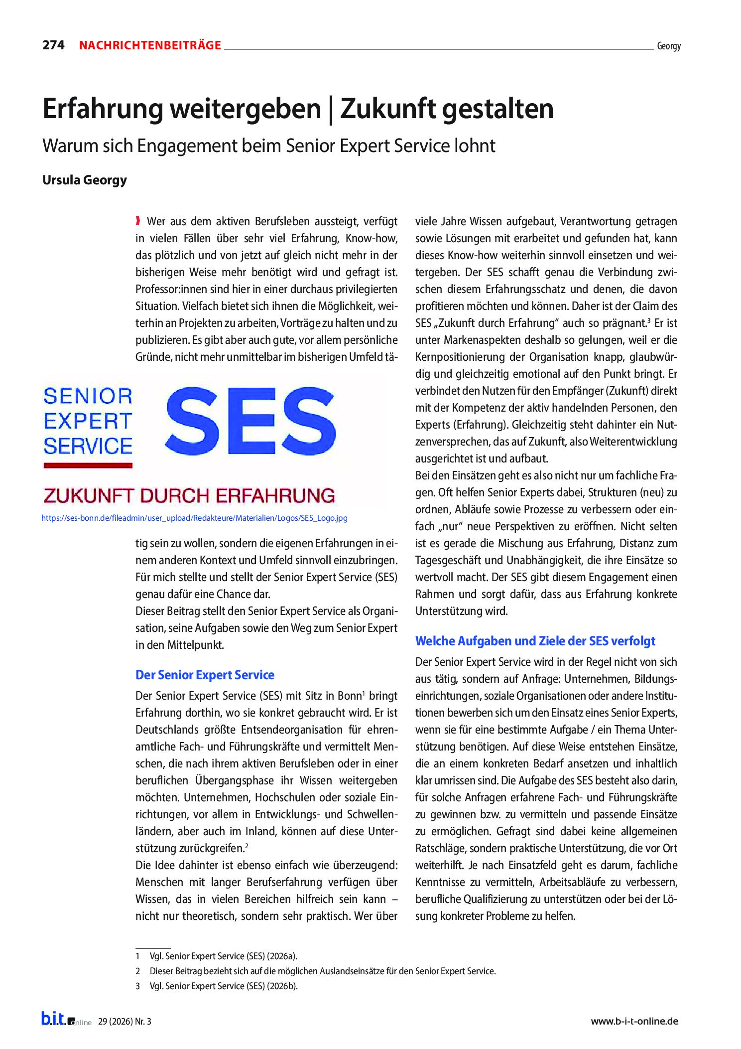 Vorschauseite 1: Erfahrung weitergeben | Zukunft gestalten