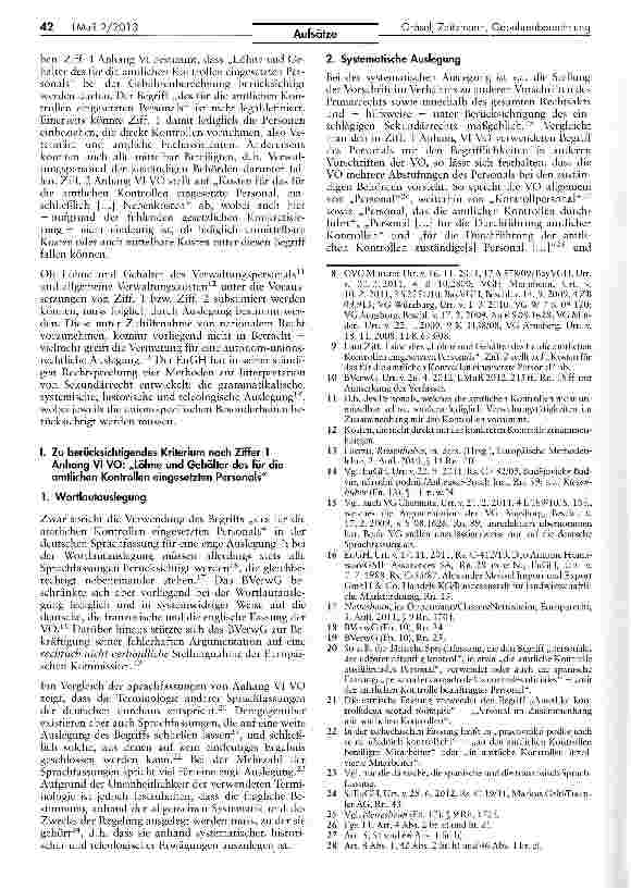 Vorschauseite 2: Zur Berücksichtigungsfähigkeit mittelbarer Kosten bei der Gebührenberechnung im Zusammenhang mit amtlichen Fleischund Hygieneuntersuchungen