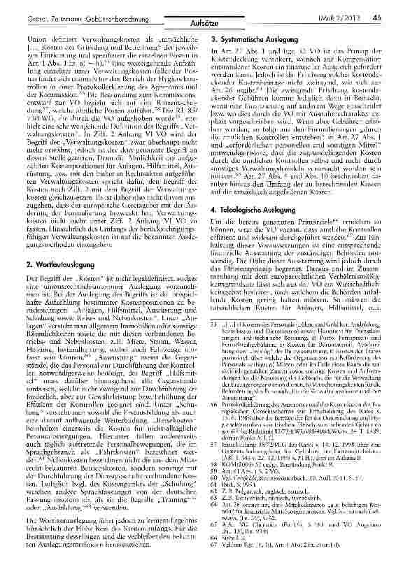Vorschauseite 5: Zur Berücksichtigungsfähigkeit mittelbarer Kosten bei der Gebührenberechnung im Zusammenhang mit amtlichen Fleischund Hygieneuntersuchungen