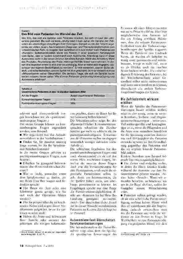 Vorschauseite 2: Patientenzufriedenheit verbessern - aber wie?