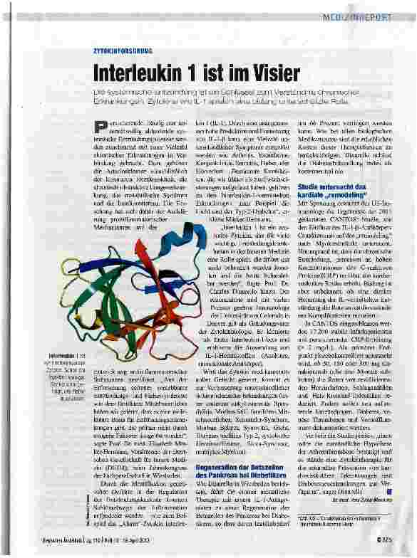 Vorschauseite 1: Interleukin 1 ist im Visier