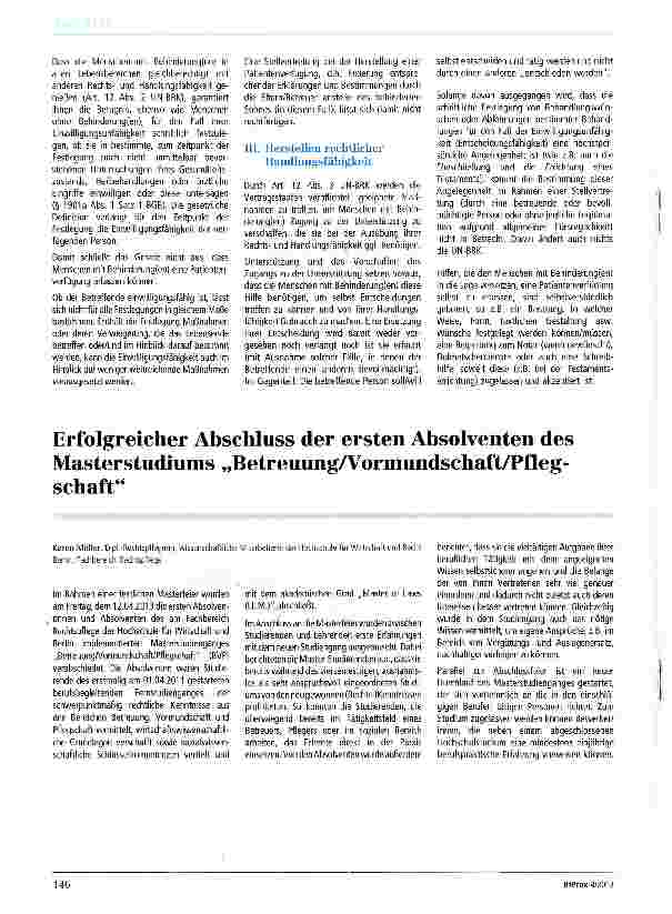 Vorschauseite 1: Erfolgreicher Abschluss der ersten Absolventen des Masterstudiums „Betreuung/Vormundschaft/Pflegschaft