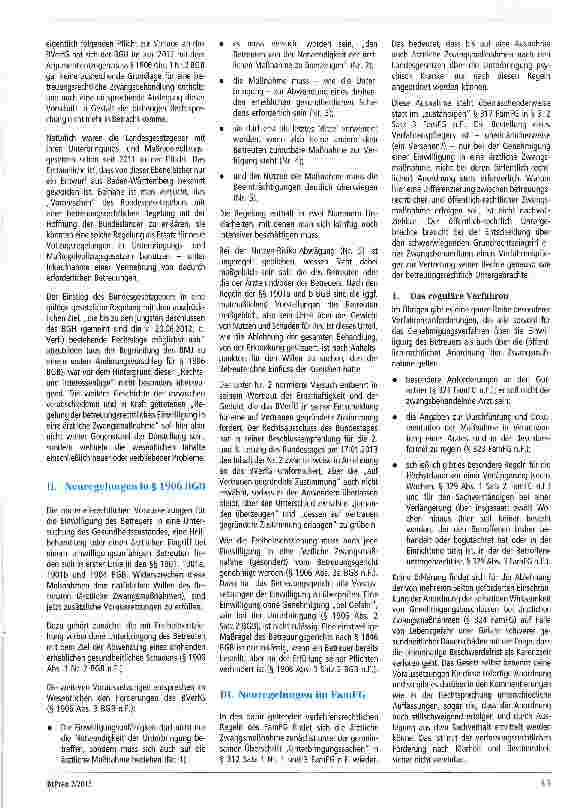 Vorschauseite 2: Die betreuungsrechtliche (Neu-)Regelung der Zwangsbehandlung von Untergebrachten