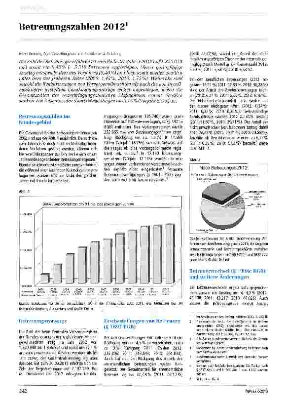 Vorschauseite 1: Betreuungszahlen 2012