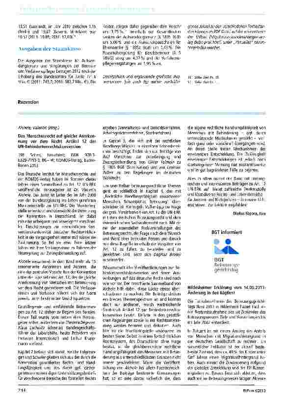 Vorschauseite 3: Betreuungszahlen 2012