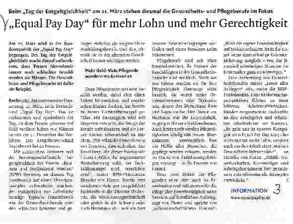 Vorschauseite 1: „Equal Pay Day für mehr Lohn und mehr Gerechtigkeit